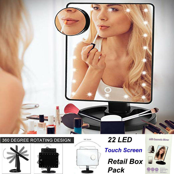 LED Tabletop Vanity Mirror (Touchscreen)