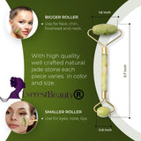 Jade Facial Massage Roller - Anti-Aging Beauty Tool for Face, Eyes, Neck, and Body