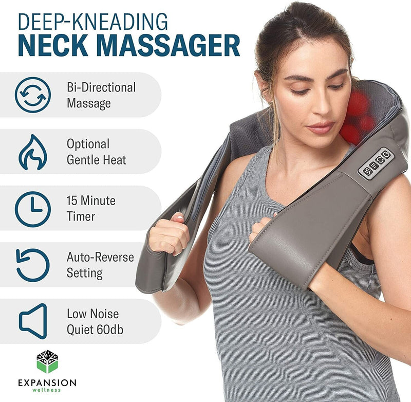 Ultimate Electric Shiatsu Massager for Back, Neck & Shoulders - Soothing Heat & Kneading for Home & Car Use