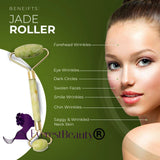 Jade Facial Massage Roller - Anti-Aging Beauty Tool for Face, Eyes, Neck, and Body