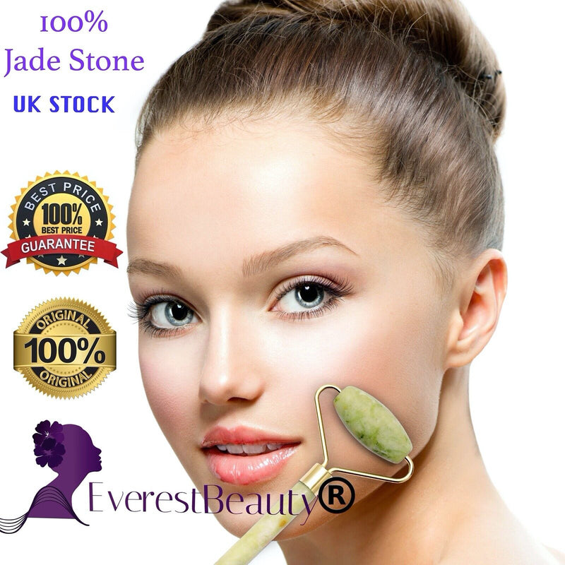 Jade Facial Massage Roller - Anti-Aging Beauty Tool for Face, Eyes, Neck, and Body